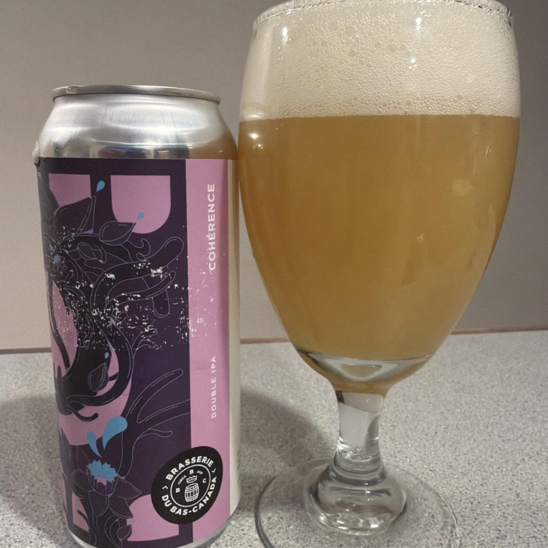 Brasserie du Bas-Canada – Cohérence
ABV: 8,2 % | Stil: Imperial / Double New England IPA | Untappd: 4,31

En aromatisk og humledrevet DIPA fra Bas-Canada brygget med flere udgaver af Citra samt Motueka og Eggers Special. Kombinationen giver en intens hazy IPA med masser af citrus, tropisk frugt og en blød, cremet mundfølelse.