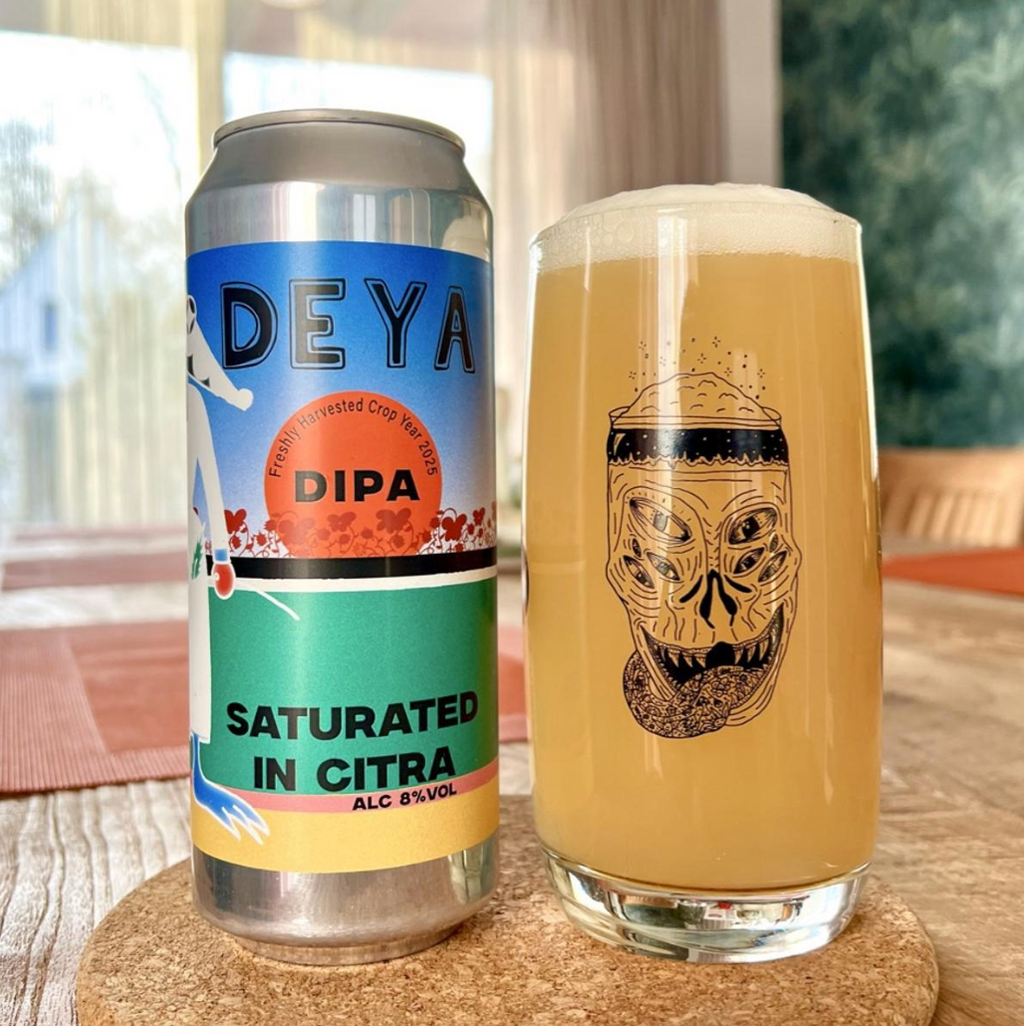DEYA Brewing Company – Saturated In Citra (Crop Year 2025)
ABV: 8,0 % | Untappd: 4,25

Saturated In Citra er en aromatisk og saftig Double IPA, hvor Citra-humlen skinner med friske citrus- og tropiske aromaer.