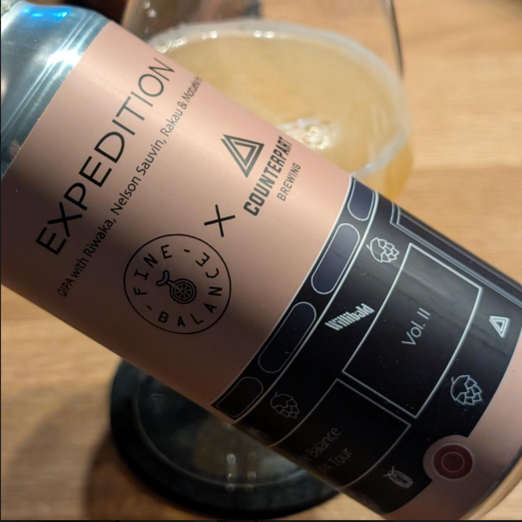 Fine Balance Brewing – Expedition (Vol. II)

ABV: 11,9 % | Stil: IPA – Quadruple | Untappd: 4,35

En voldsom quadruple IPA brygget i samarbejde med Counterpart Brewing. En klassisk “over the top” hazy 4X IPA med massiv humlemætning, høj alkohol og en tæt, cremet krop.