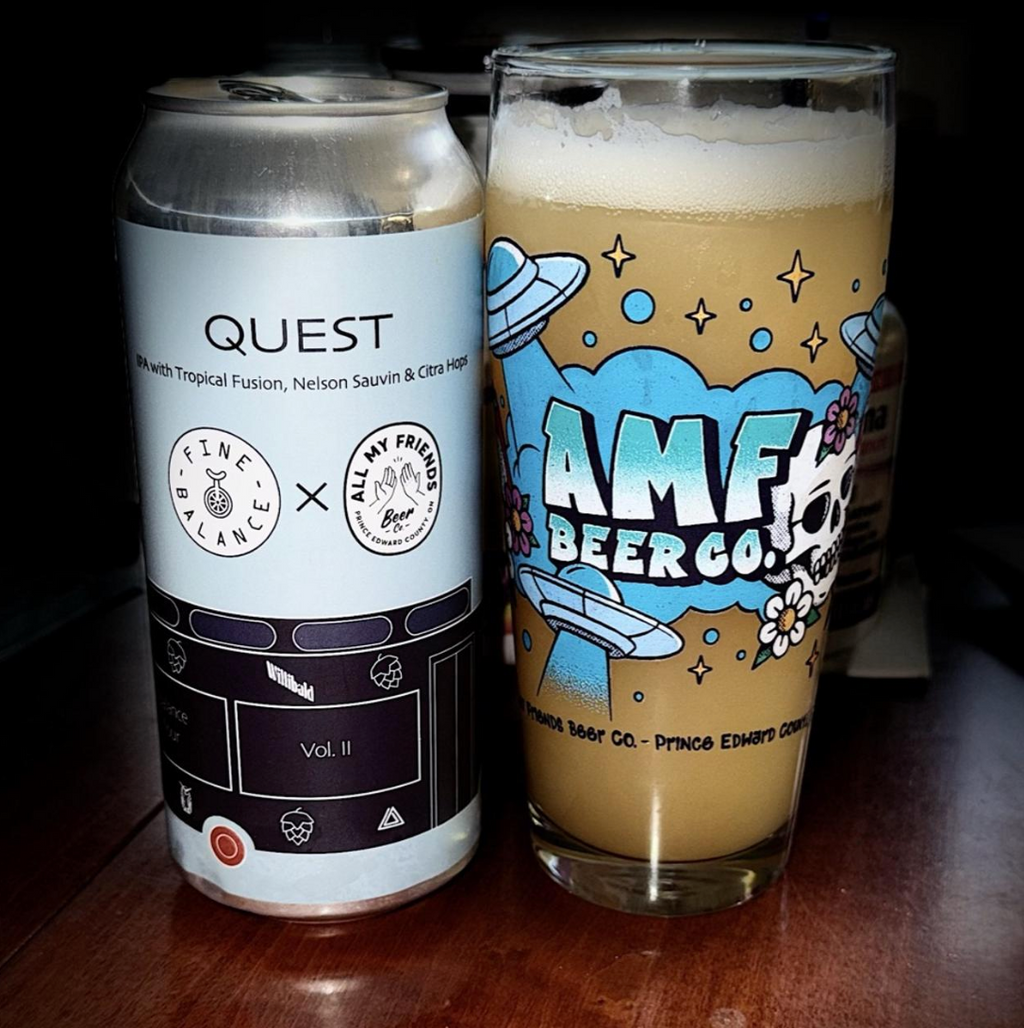 Fine Balance Brewing – Quest

ABV: 6,5 % | Stil: New England / Hazy IPA | Untappd: 4,25

En del af Fine Balance’s “IPA Tour”-serie (collab med All My Friends Beer Co.), hvor fokus er på en klassisk, letdrikkelig hazy IPA med masser af aroma uden at blive tung.