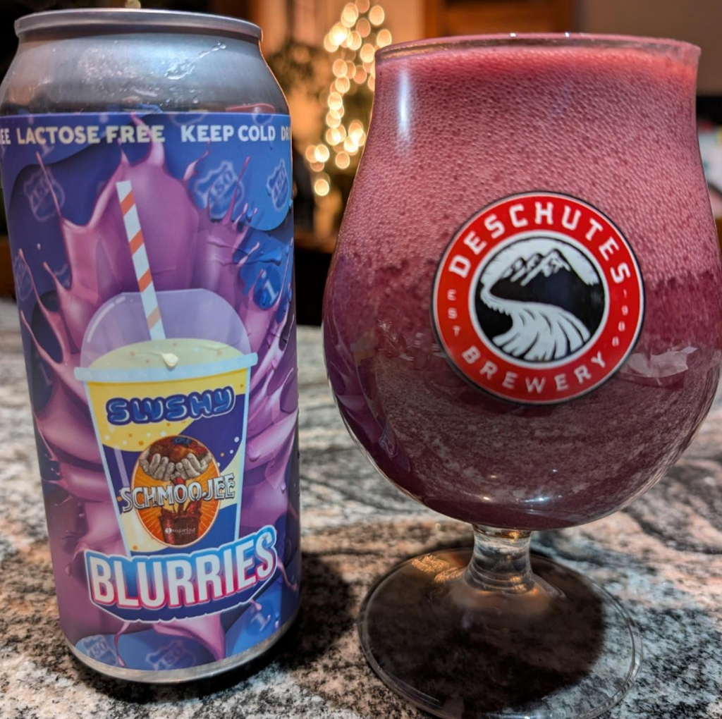 Imprint Beer Co – Blurries
ABV: 6,5 % | Untappd: 4,4

Blurries er en tyk, frugtintens smoothie sour, hvor Imprint leverer en eksplosiv og næsten milkshake-agtig oplevelse fyldt med moden frugt og cremet fylde.