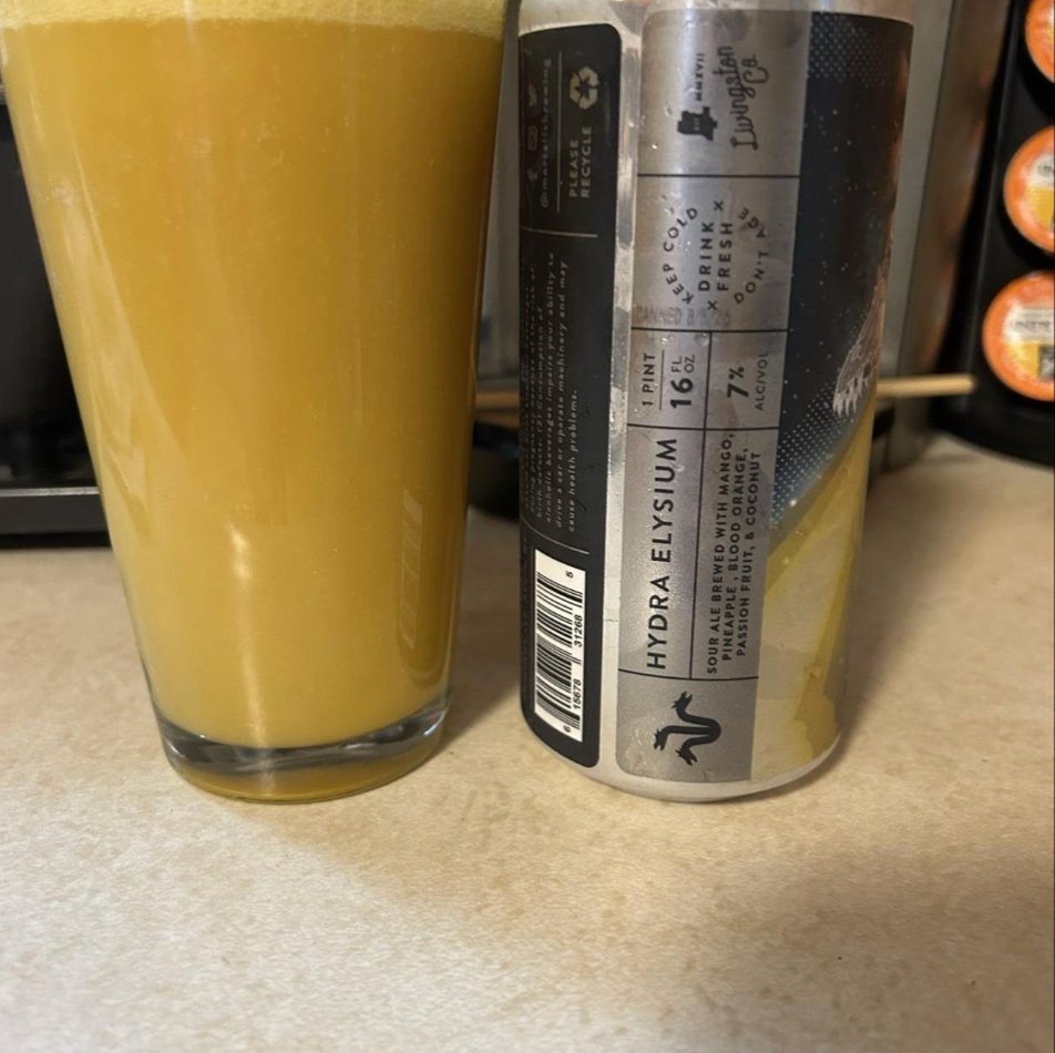 Mortalis Brewing Company – Hydra | Elysium

ABV: 7,0 % | Stil: Smoothie / Pastry Sour | Untappd: 4,41

Hydra | Elysium er en eksotisk og frugtmættet Smoothie Sour fra amerikanske Mortalis Brewing Company i New York. Øllen er brygget i anledning af bryggeriets 8-års jubilæum og er en del af deres populære Hydra-serie, der er kendt for intense frugtkombinationer og fyldige smagsoplevelser.

Denne jubilæumsudgave kombinerer passionsfrugt, mango, blodappelsin, ananas og kokoscreme i en tropisk frugtbombe med 7 